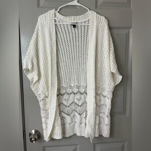 Torrid | Open Stitch Cardigan poncho sweater | White | size 00/0